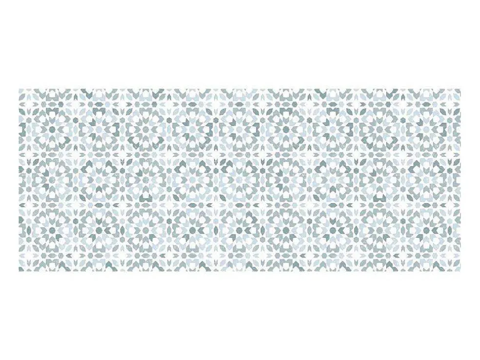 Gangtapijt Van Vinyl Met Cementtegeleffect - 66 X 160 Cm - Blauw En Wit - Princy