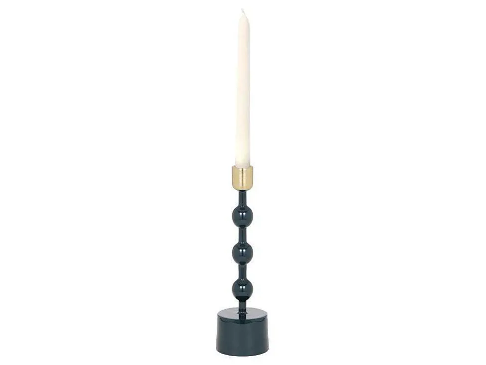 Geemailleerde Aluminium Kandelaar - H.26,5 Cm - Eend Blauw - Parina
