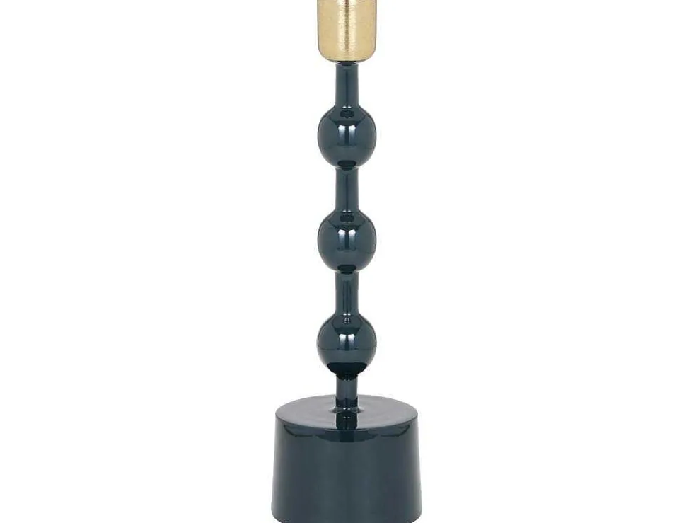 Geemailleerde Aluminium Kandelaar - H.26,5 Cm - Eend Blauw - Parina