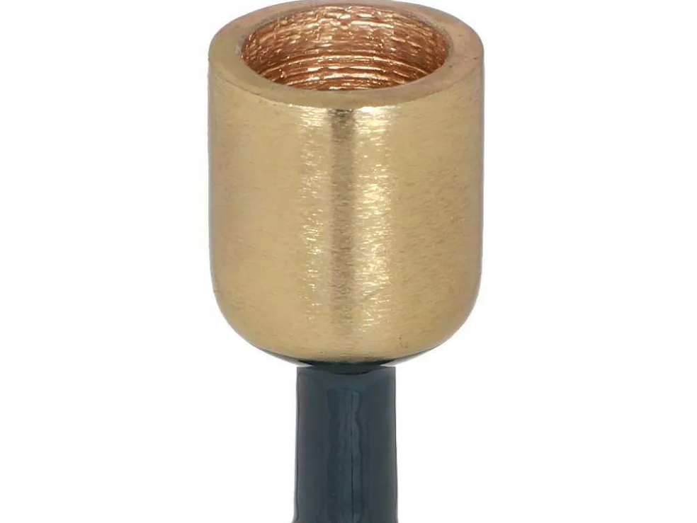 Geemailleerde Aluminium Kandelaar - H.22 Cm - Eendeblauw - Parina