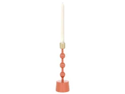 Geemailleerde Aluminium Kandelaar - H.26,5 Cm - Terracotta - Parina