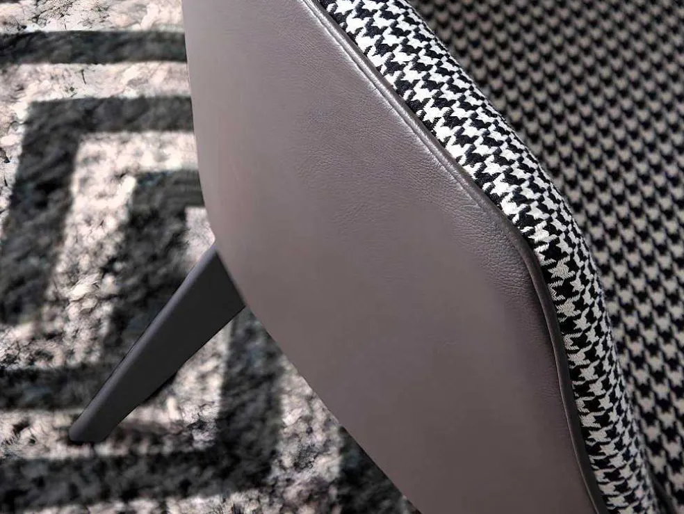 Gestoffeerde Armstoel In Houndstooth Stof 5011 Angel Cerda