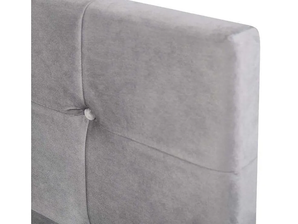 Gestoffeerd Opbergbed - 140X200Cm - Fluwelen Stof - Verstelbaar Hoofdeinde Met Blokpatroon - Grijs