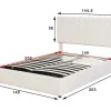 Gestoffeerd Opbergbed - 140X200Cm - Stof Fluweel - Beige