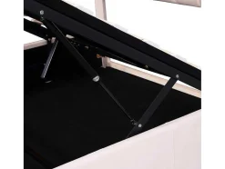 Gestoffeerd Opbergbed 140X200Cm - Stof Fluweel - Met Led En Bluetooth Speler - Beige