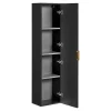 Gestreepte Hangende Badkamerkolom - Zwart - H140 Cm - Zevara