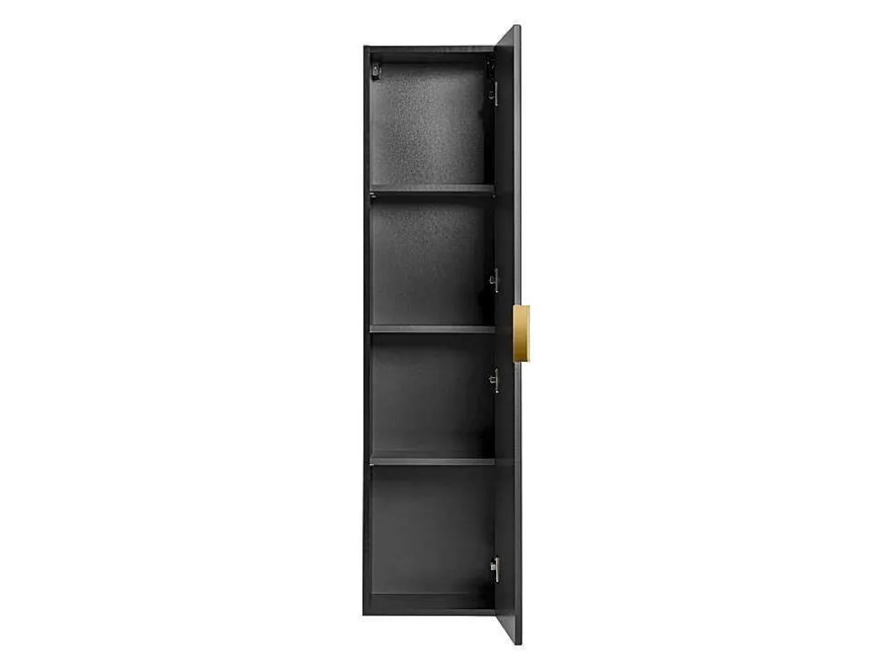 Gestreepte Hangende Badkamerkolom - Zwart - H140 Cm - Zevara