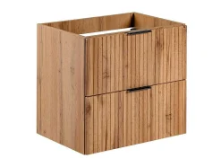 Gestreept Hangend Meubel Onder Wastafel - Licht Naturel - L60 Cm - Zevara