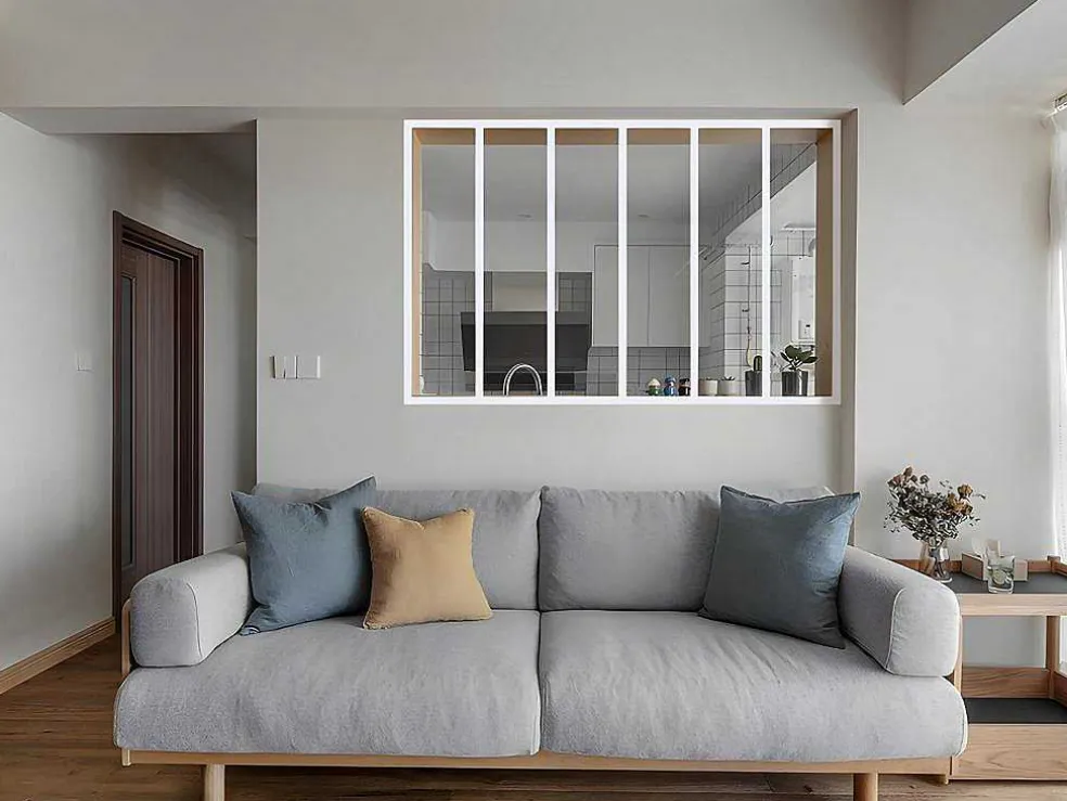 Glazen Binnenraam Bayview In Aluminium Met Witte Poedercoating - 180X105 Cm