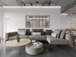 Glazen Binnenraam In Aluminium Met Poedercoating - 210 X 105 Cm - Zwart - Bayview