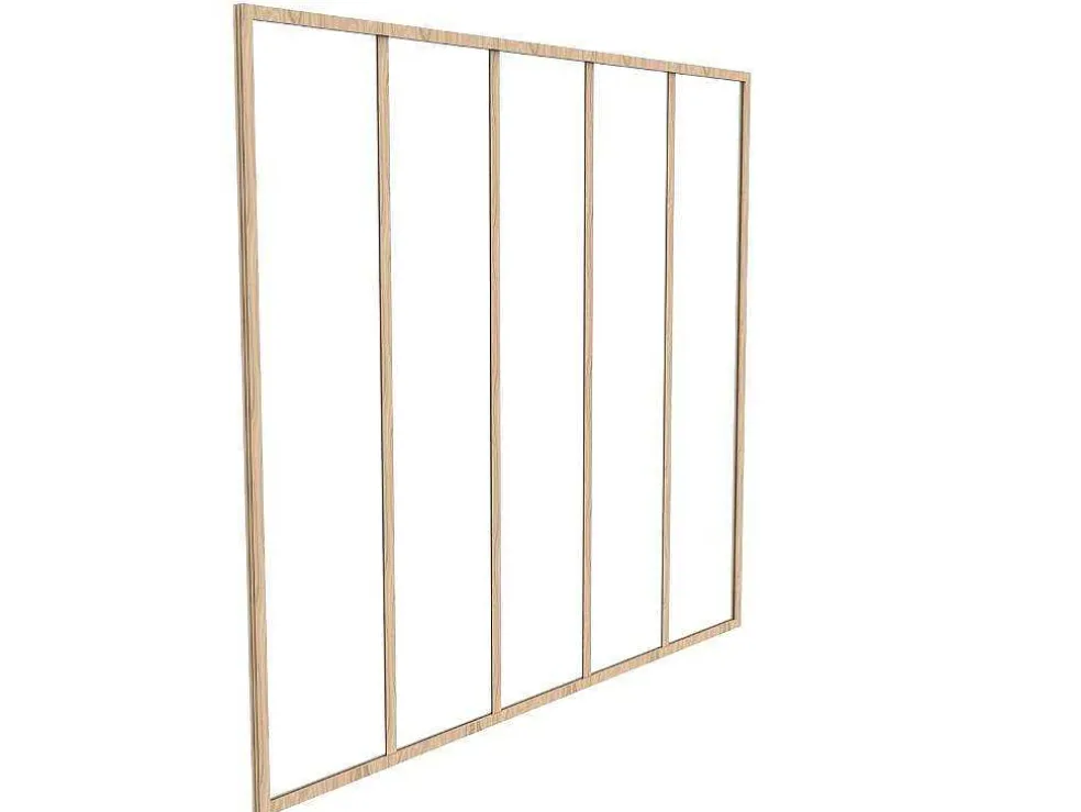 Glazen Binnenraam Van Gepoederlakt Aluminium 180 X 130 Cm Lichte Houtkleur Bayview