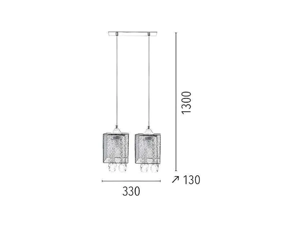 Gracja Hanglamp, Chroom, 33X13X130 Cm, Epikasa
