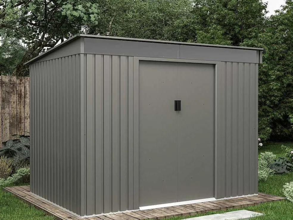 Grijs Metalen Tuinhuisje Van Gegalvaniseerd Staal 4,29 M - Folco