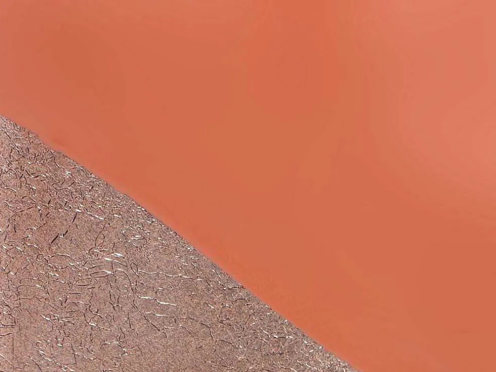 Grote Geemailleerde Metalen Vaas - D. 30 X H. 82 Cm - Terracotta En Koperblad - Perlin