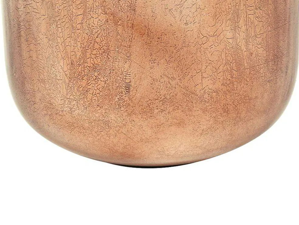 Grote Geemailleerde Metalen Vaas - D. 30 X H. 82 Cm - Terracotta En Koperblad - Perlin