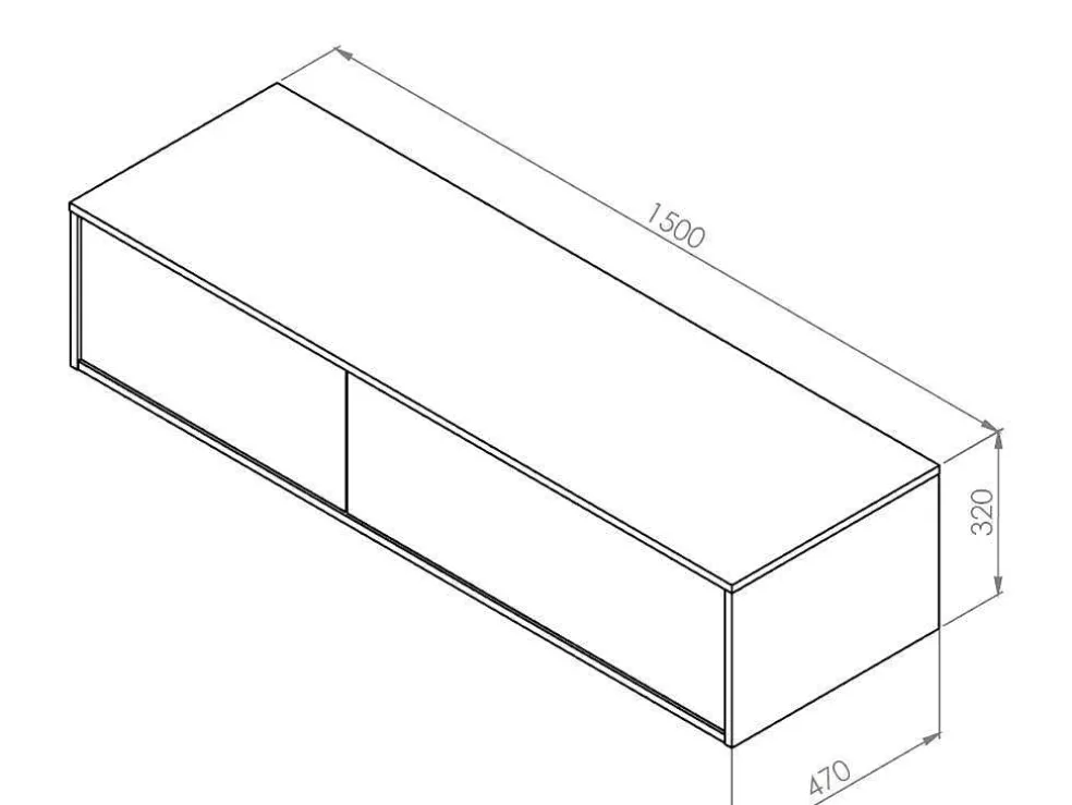 Hangend Badkamermeubel - Antraciet Grijze Kleur - L150 Cm - Isaure Ii