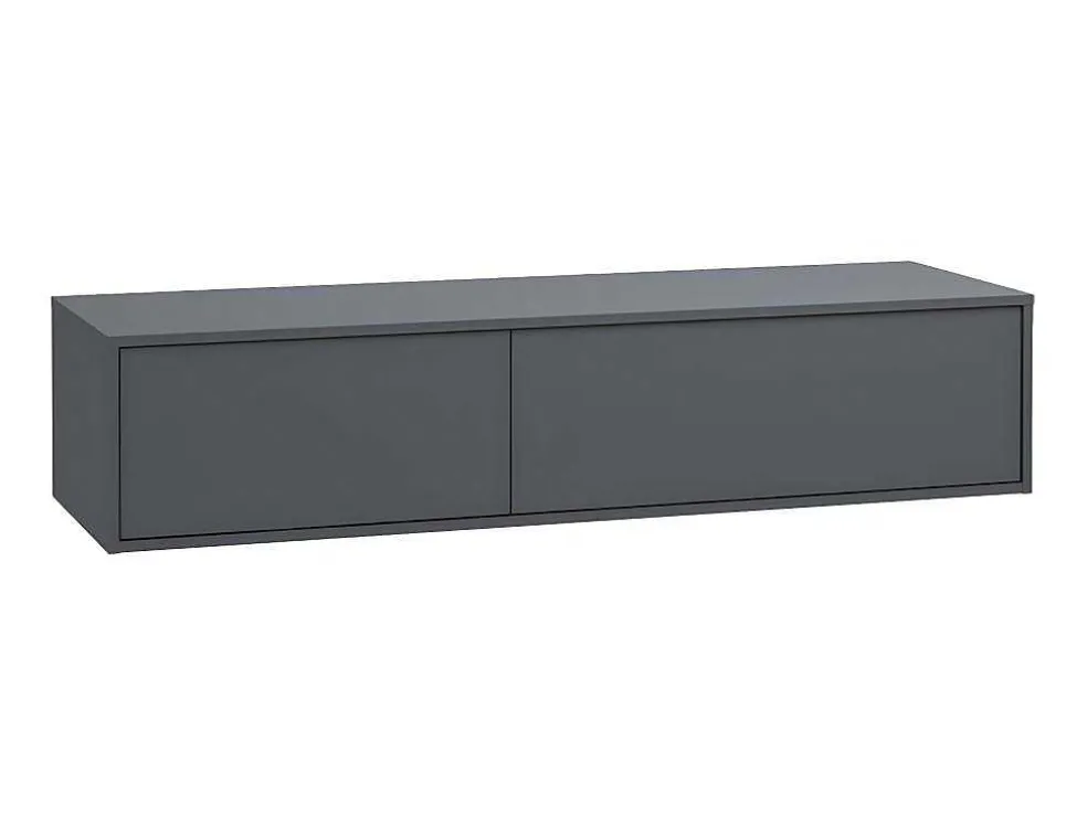 Hangend Badkamermeubel - Antraciet Grijze Kleur - L150 Cm - Isaure Ii