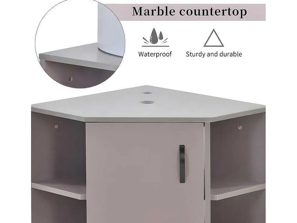 Hangend Badkamermeubel Met Keramische Wastafel - Marmeren Bladen - Lichtpaars (Kraan Niet Inbegrepen)