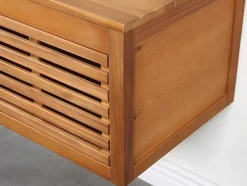 Hangend Badkamermeubel Van Acaciahout Met Dubbele Wastafel - 130 Cm - Penebel