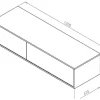 Hangend Badkamermeubel Wit Met Dubbele Wastafel - L150 Cm - Isaure Ii