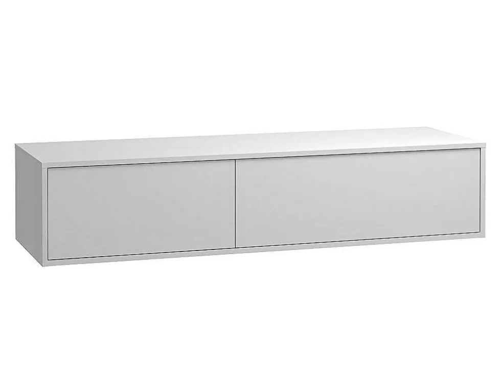 Hangend Badkamermeubel Wit Met Dubbele Wastafel - L150 Cm - Isaure Ii