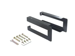 Hangend Bureau Van Donker Teakhout Met Zwarte Bevestigingsbeugels - 80 X 50 Cm - Sukawati