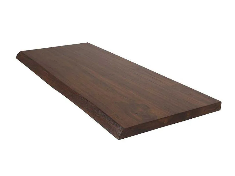 Hangend Bureau Van Donker Teakhout Met Zwarte Bevestigingsbeugels - 120 X 50 Cm - Sukawati