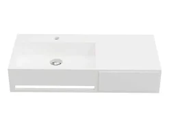 Hangende Wastafel Met Handdoekhouder - Wit - L90 X B40 X H17 Cm - Gandaki