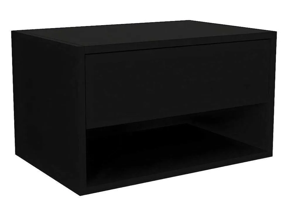 Hangend Nachtkastje - 1 Lade En 1 Nis - Zwart - Ritami