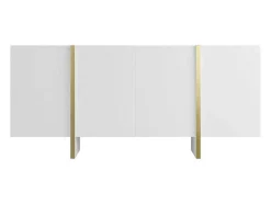 Hangend Tv-Meubel Met 4 Deuren Van Mdf - Wit En Goudkleurig - Luvonia