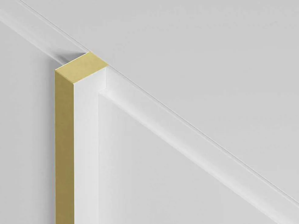 Hangend Tv-Meubel Met 4 Deuren Van Mdf - Wit En Goudkleurig - Luvonia