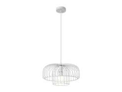 Hanglamp Met Draadstructuur Met Design-Stijl Van Metaal - D40 X H130 Cm - Wit - Andromaque