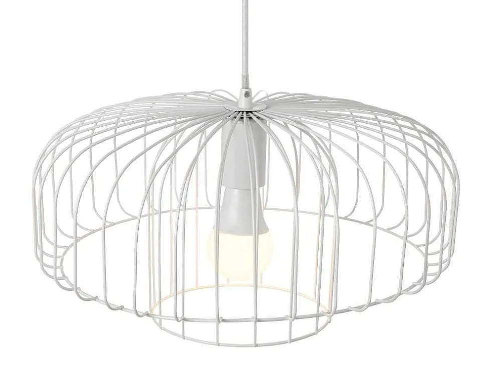 Hanglamp Met Draadstructuur Met Design-Stijl Van Metaal - D40 X H130 Cm - Wit - Andromaque