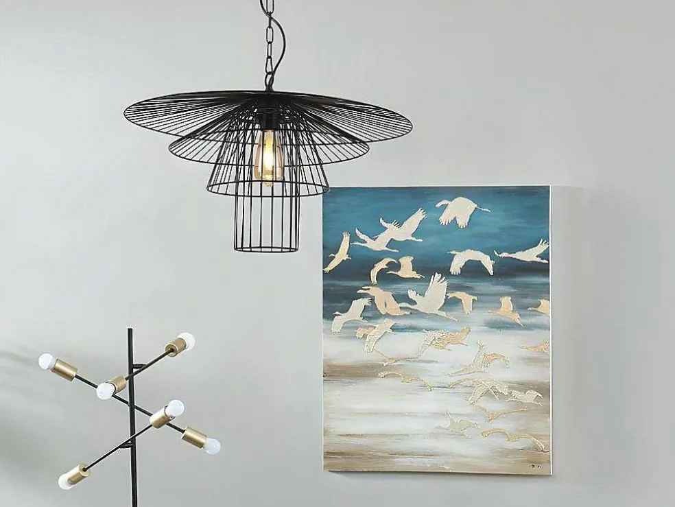 Hanglamp Met Draden Vlindermodel Machaon - Metaal - L59 X H95 Cm - Zwart