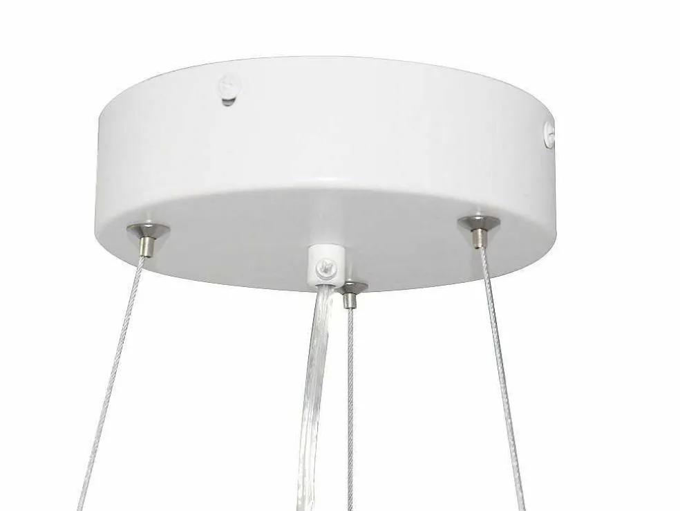 Hanglamp Met Ledverlichting Van Metaal En Aluminium - D45 Cm - Wit En Naturel - Derry