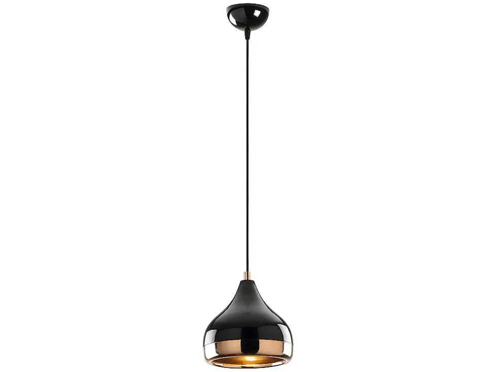 Hanglamp Met Verstelbare Hoogte Yildo - D17 X H25/112 Cm - Zwart En Koperkleurig