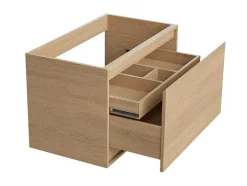 Hangmeubel Voor Badkamer Met Wastafel Om Erop Te Plaatsen - Eikenfineer - 80 Cm - Mesliva