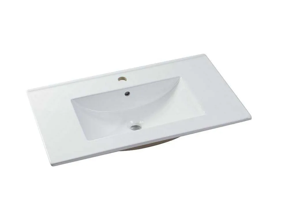 Hangmeubel Voor Badkamer Met Inbouwwastafel - Eikenfineer - 80 Cm - Mesliva
