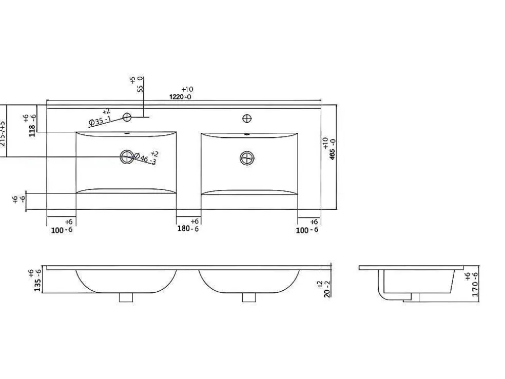 Hangmeubel Voor Badkamer Met Strepen Met Inbouwwastafel - Zwart - 120 Cm - Zevara