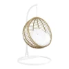Hangstoel Van Gevlochten Hars - Beige Met Wit Kussen - Bontoc