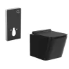 Hangtoilet Pakket In Mat Zwart Met Decoratieve Inbouwreservoir - Clemona