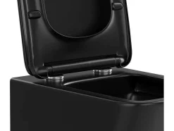 Hangtoilet Pakket In Mat Zwart Met Decoratieve Inbouwreservoir - Clemona