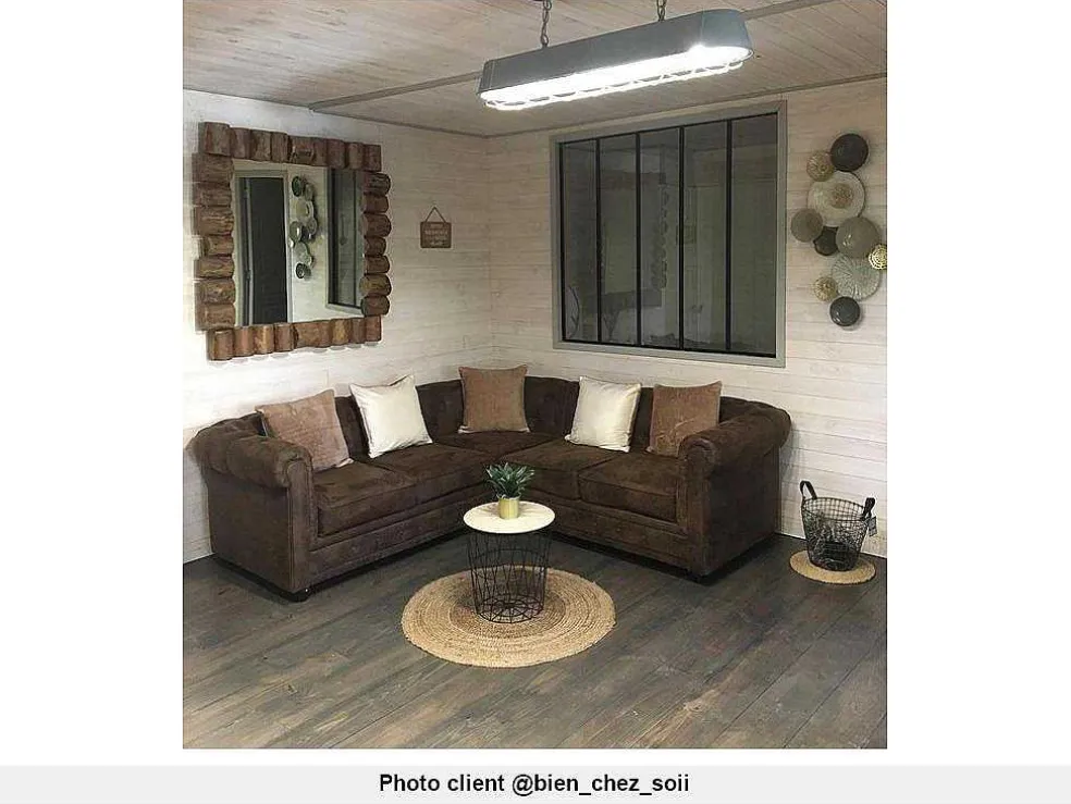 Hoekbank Chesterfield Van Microvezel Met Verouderde Look