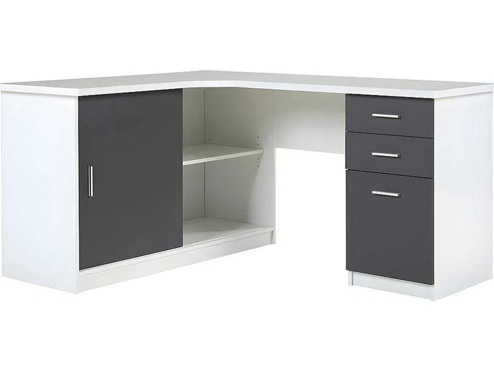 Hoekbureau Norwy - 2 Deuren & 2 Laden - Mdf Blad Met Granieteffect