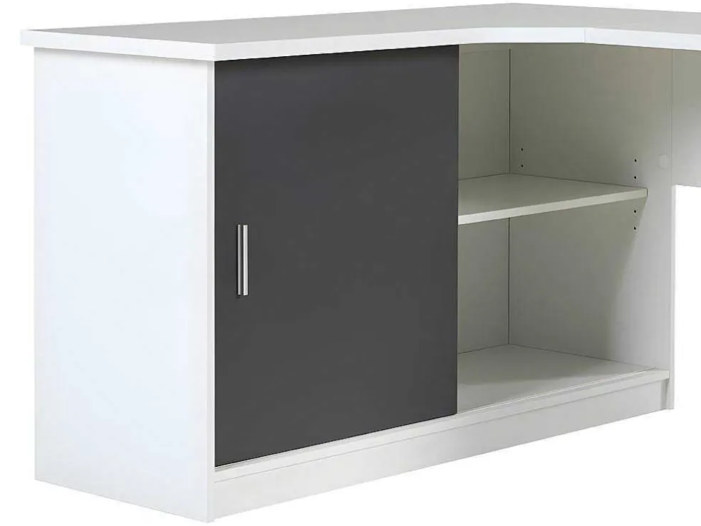 Hoekbureau Norwy - 2 Deuren & 2 Laden - Mdf Blad Met Granieteffect