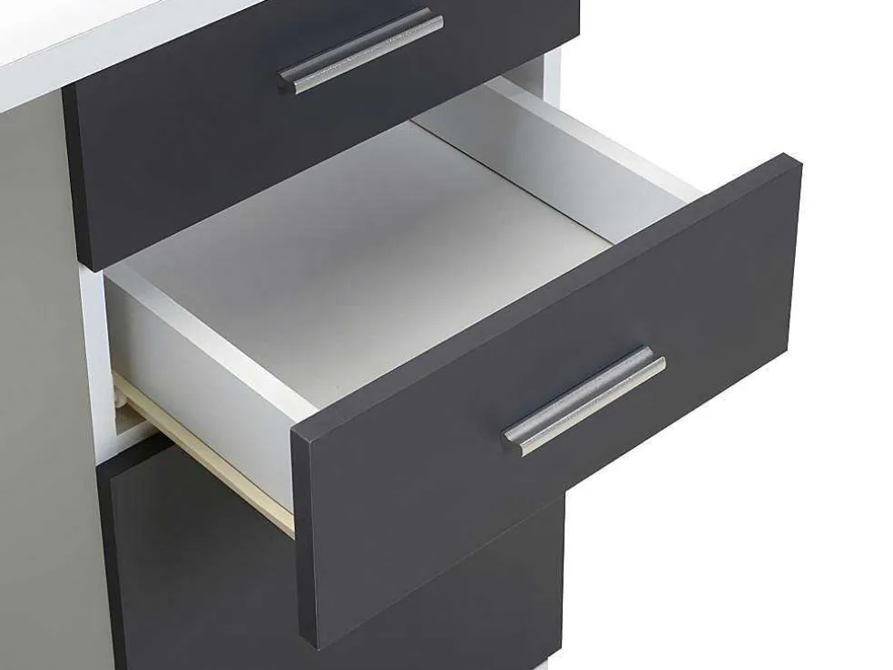 Hoekbureau Norwy - 2 Deuren & 2 Laden - Mdf Blad Met Granieteffect