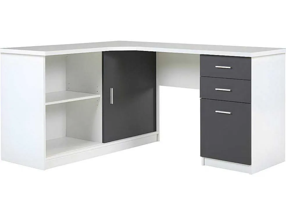 Hoekbureau Norwy - 2 Deuren & 2 Laden - Mdf Blad Met Granieteffect