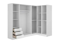 Hoekkast Met 6 Deuren En 3 Lades - L213 Cm - Wit - Listowel