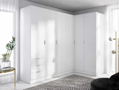 Hoekkast Met 6 Deuren En 3 Lades - L213 Cm - Wit - Listowel
