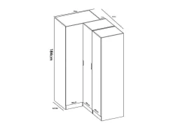 Hoekkast Met 5 Deuren - L173 Cm - Wit - Listowel